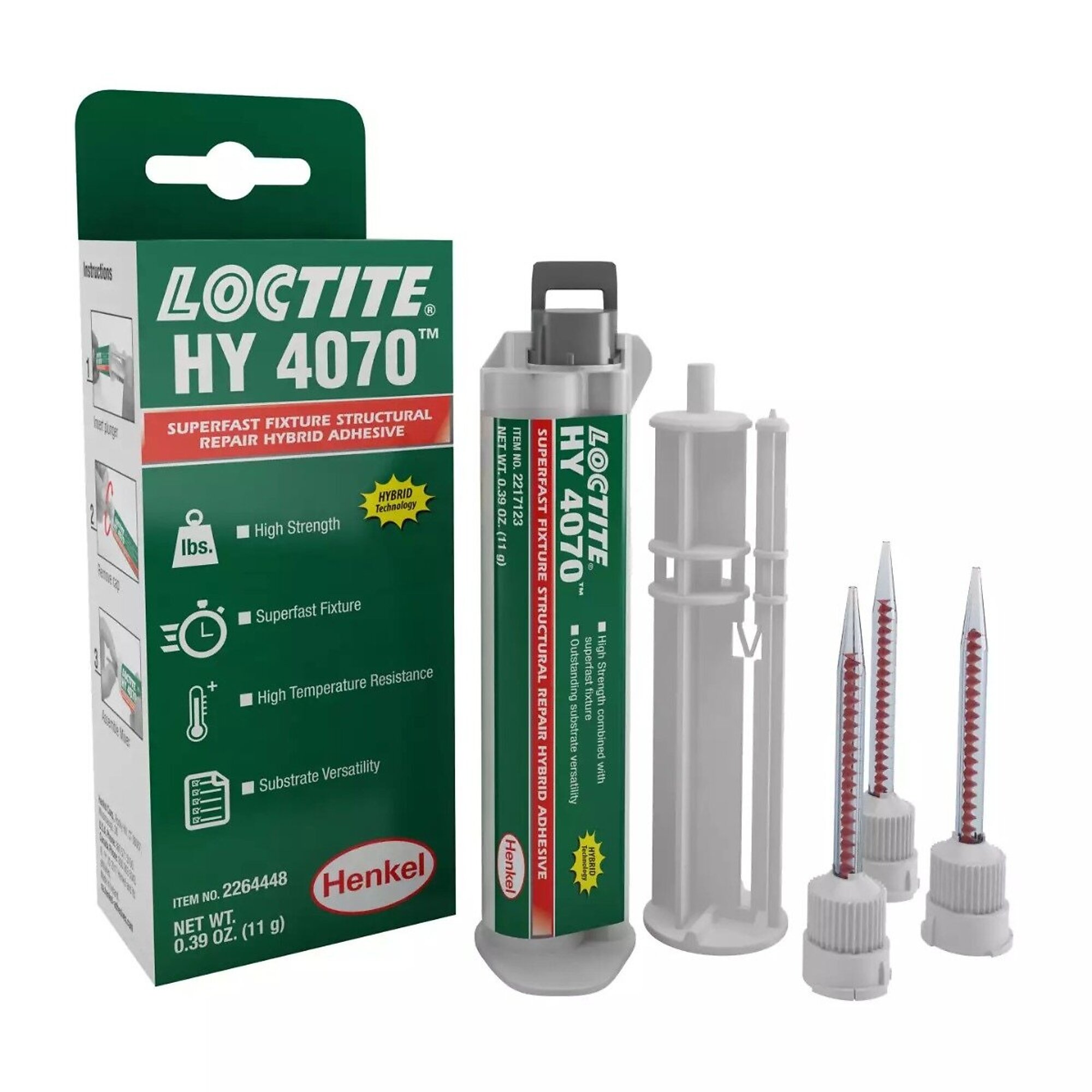 Loctite HY 4070 Cyanoacrylate/Acrylic Hybrid Gel Adhesive, 11 Gram Dual Cartridge, 10PK